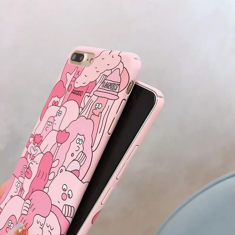 STROLLIFE Lovely Woman Phone Case for iPhone X XS Max XR Abstract Pattern Cover IPhone 8 6s 7 Plus Hard PC Shell Pink Color |