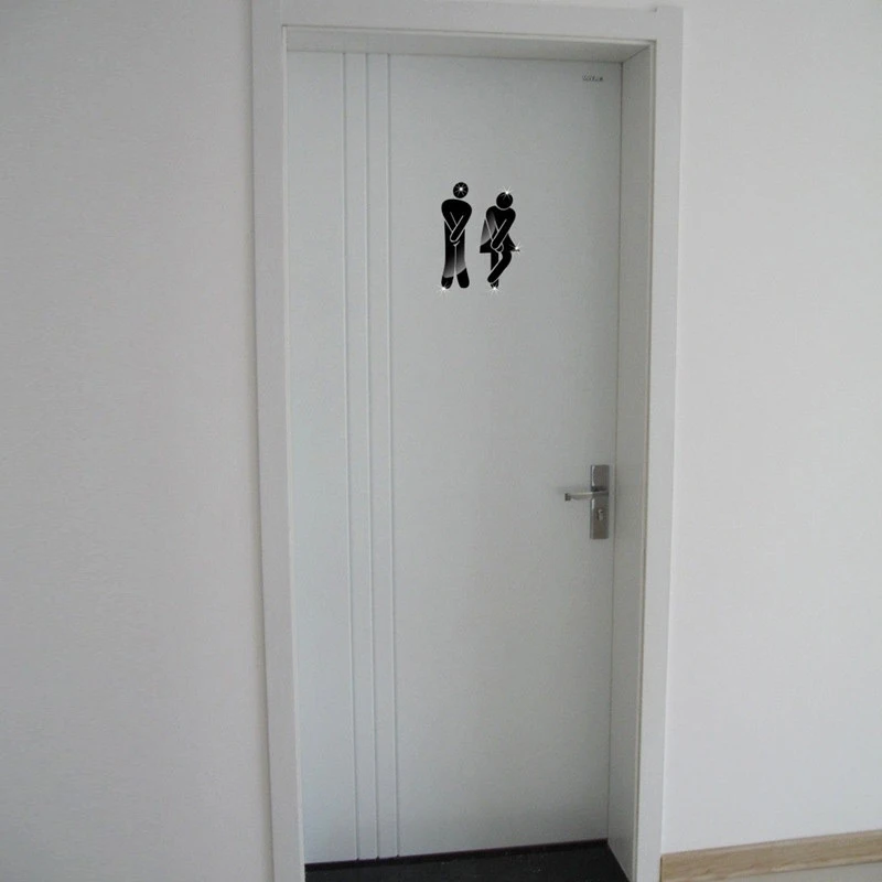 Funny Mirror Sticker Name WC Toilet Door Entrance Sign Men Women Bathroom DIY Wall Stickers Home Decor Decals Stic... | Дом и сад