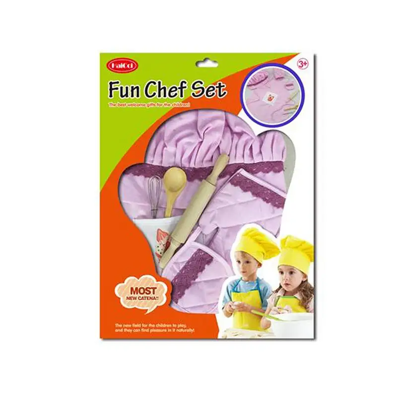 7pcs Kids Kitchen Toy Cooking And Baking Costume Hat Role Play With Family Interest Chef Amazing | Игрушки и хобби