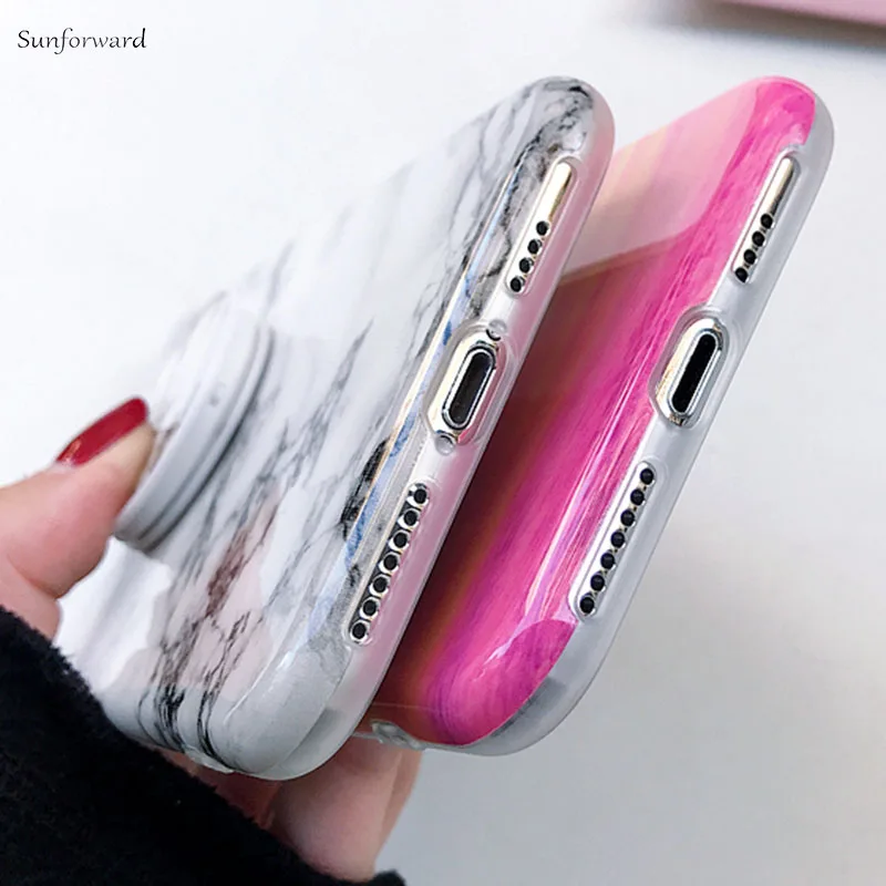 Роскошный чехол для телефона с мраморной подставкой iPhone 8 7 6S 6 Plus Силиконовые