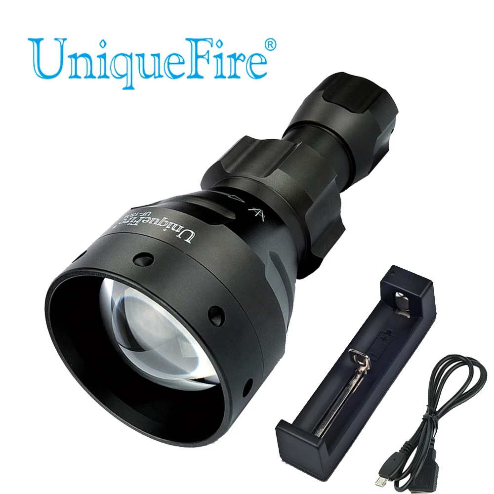 UniqueFire 1504 IR 940nm Инфракрасный фонарик T50 военный светодиодный фонарь + зарядное