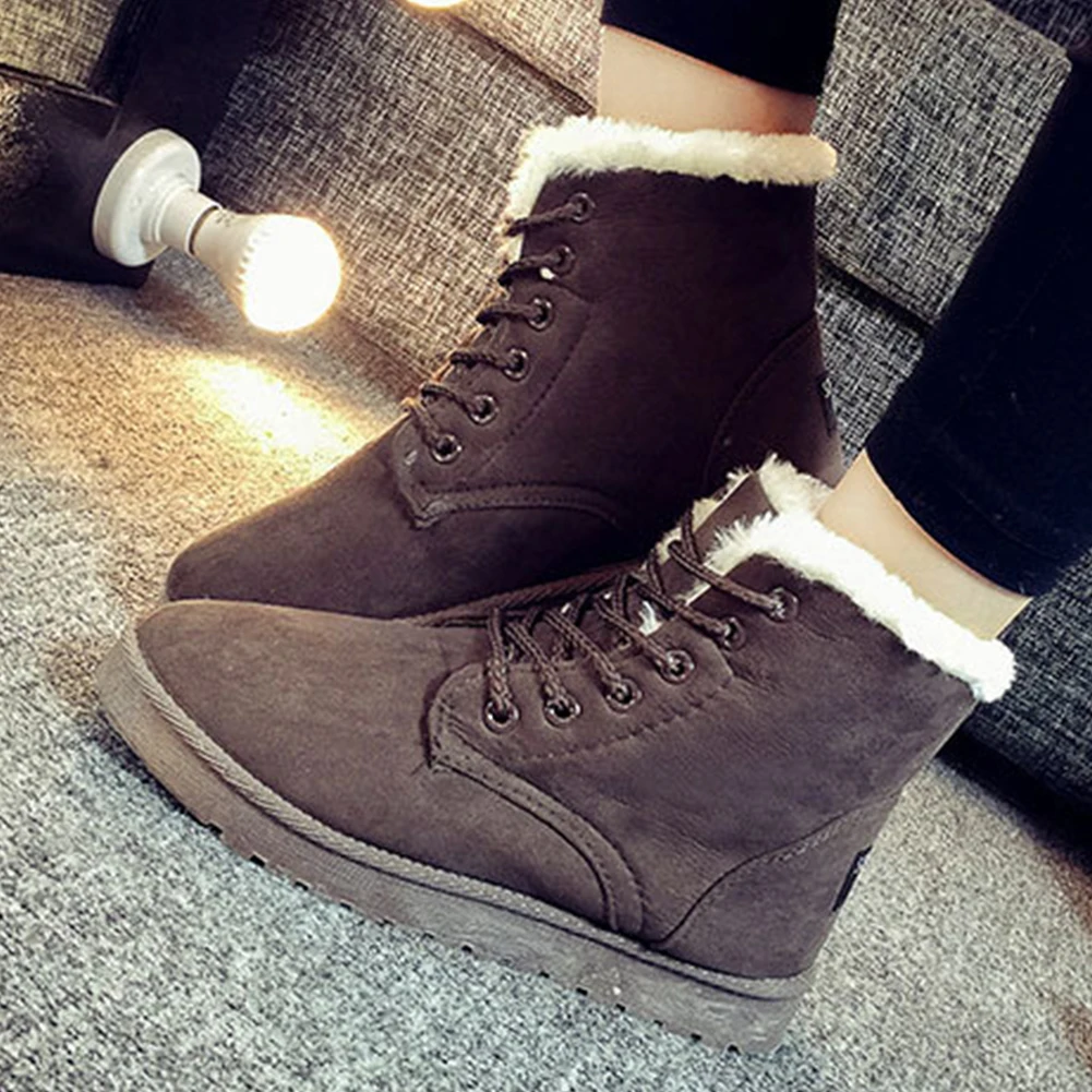 Ботильоны модная осенне зимняя замшевая обувь на шнуровке zapatos mujer botas