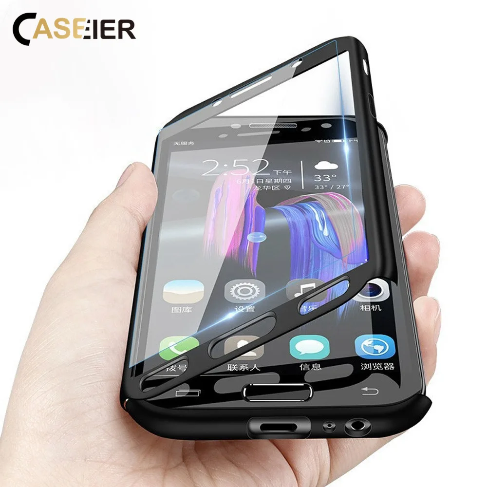 Чехол CASEIER 360 с полным покрытием для Samsung Calaxy A7 2018 10 S9 S8 Plus прозрачный чехол