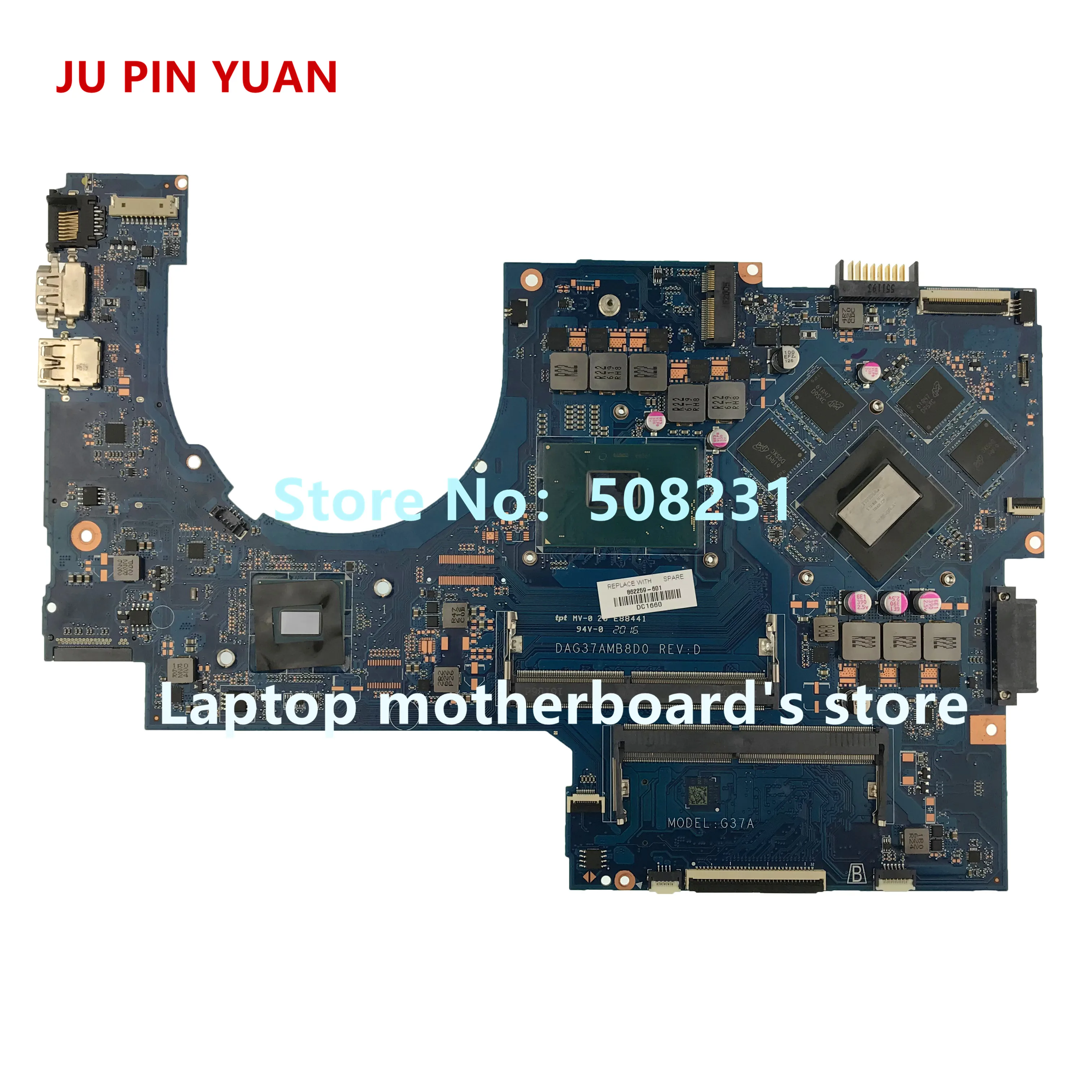 JU PIN YUAN 862259 601 001 G37A DAG37AMB8D0 для OMEN от ноутбука HP 17 W 17T материнская плата 965M 4 Гб