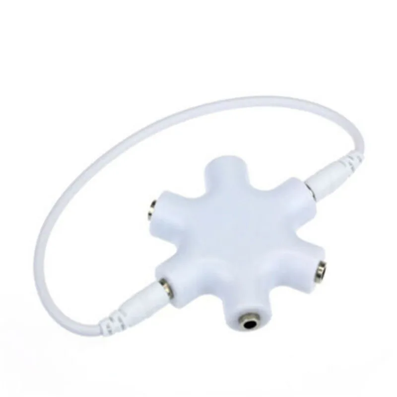 New 3.5mm Hexagon Earphone Adapter Male To 2 3 4 5 Female Audio Output Share Distributor Headphone Splitter Extension adapter |