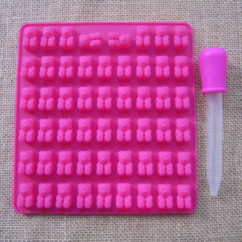 DIY Форма для желе льда 53 отверстия Gummy конфеты плесень маленький медведь