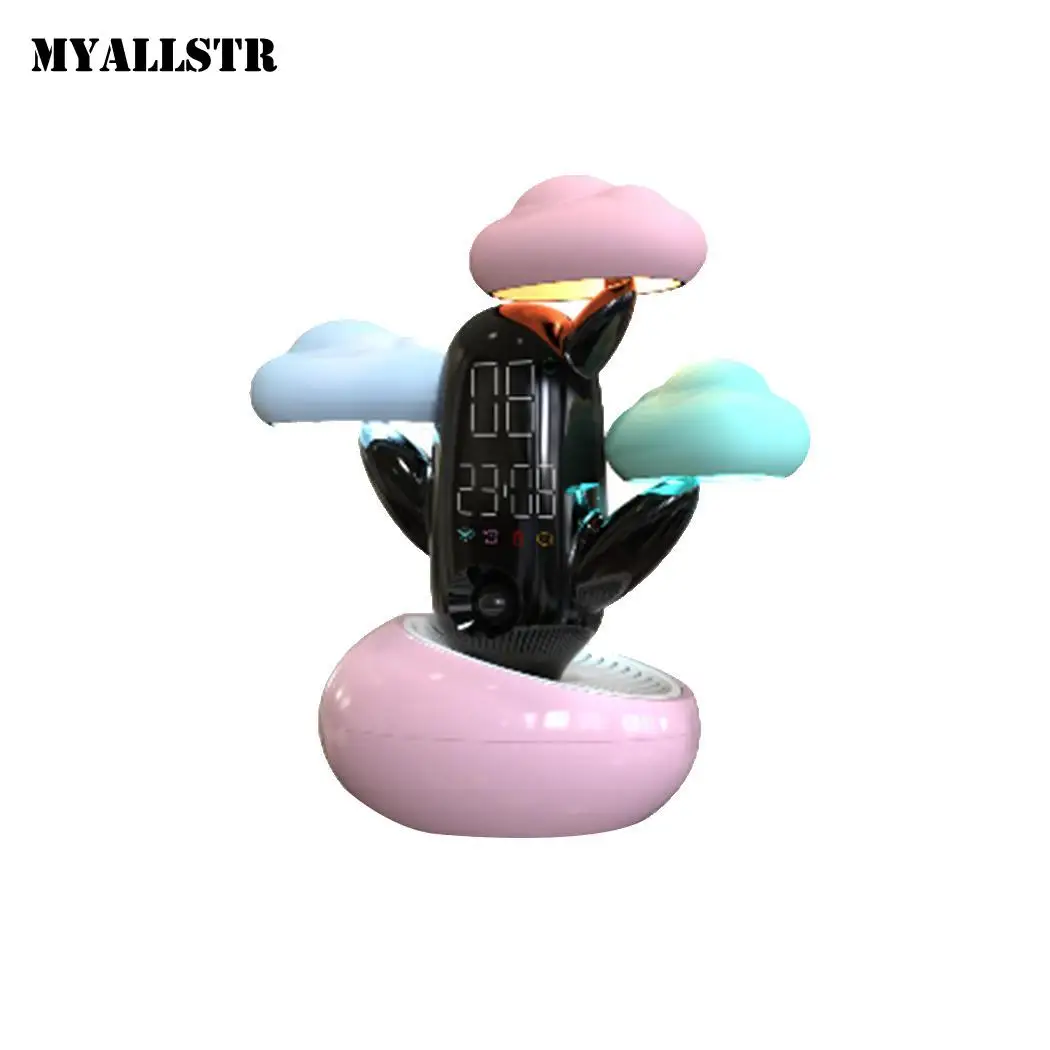 Intelligent Home Glowing Temperature Clock Cloud Alarm 5V Unisex Desktop Sound Digital Clocks 3W 2000mAh 500mA DC | Дом и сад