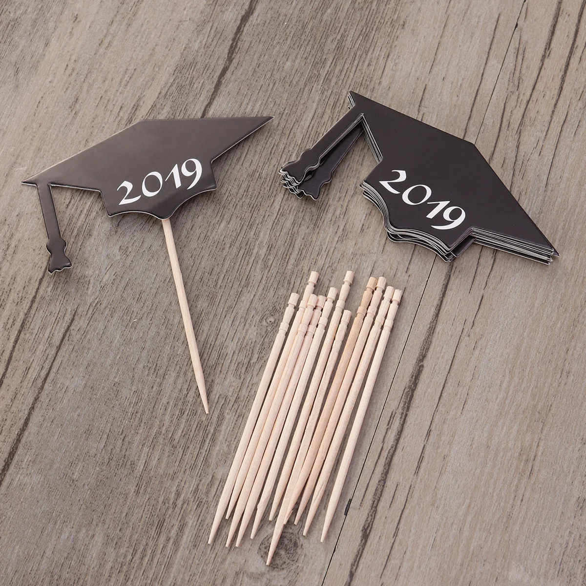 12pcs 2019 Bachelor Cap Cake Topper Graduation Decorative Insert Card Party Favor Decoration Supplies | Дом и сад