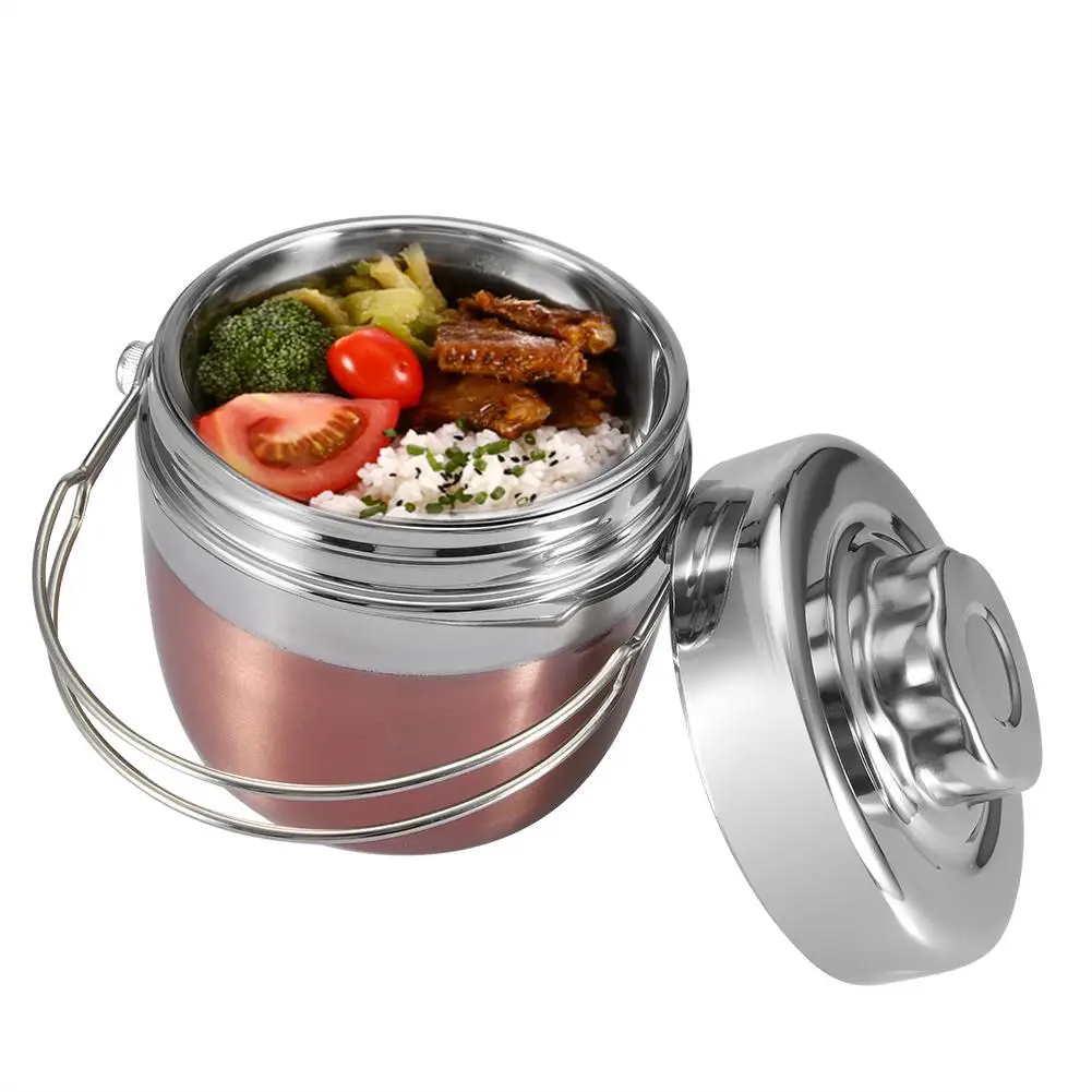 Портативный двухслойный Ланч-бокс из нержавеющей стали Bento контейнер для еды