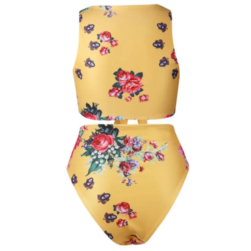2018 сексуальный женский купальник из двух частей желтый/белый комплект бикини