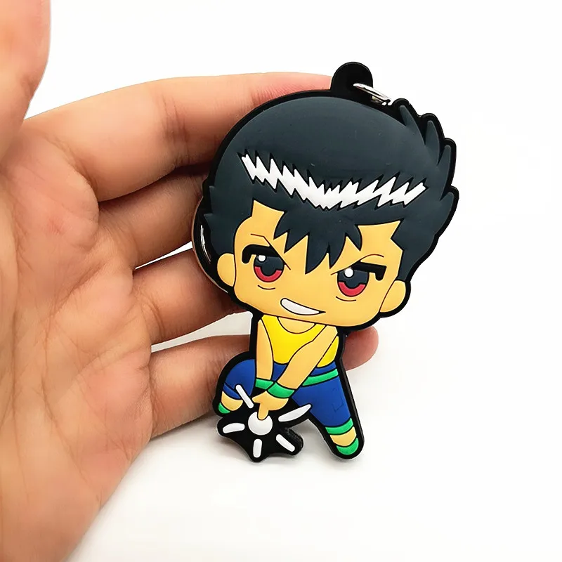 Японских комиксов Ю Hakusho cos ПВХ брелки для ключей в виде анимационной рыжей брелок