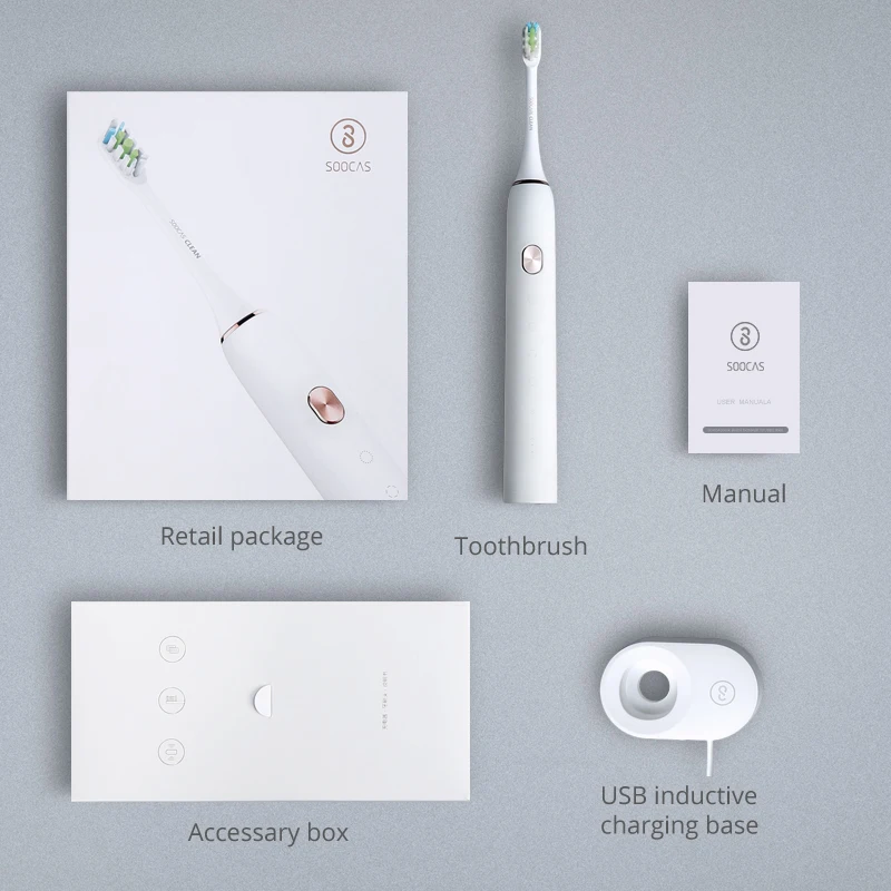 SOOCAS X3 электрическая зубная щетка для взрослых зарядка через usb ультразвуковая