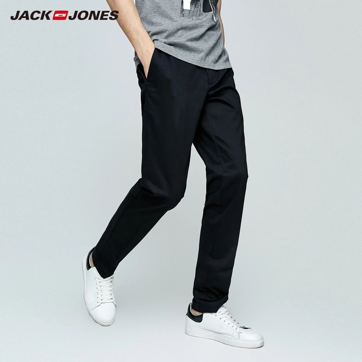 JackJones мужские зимние хлопковые повседневные брюки деловые Стрейчевые Узкие