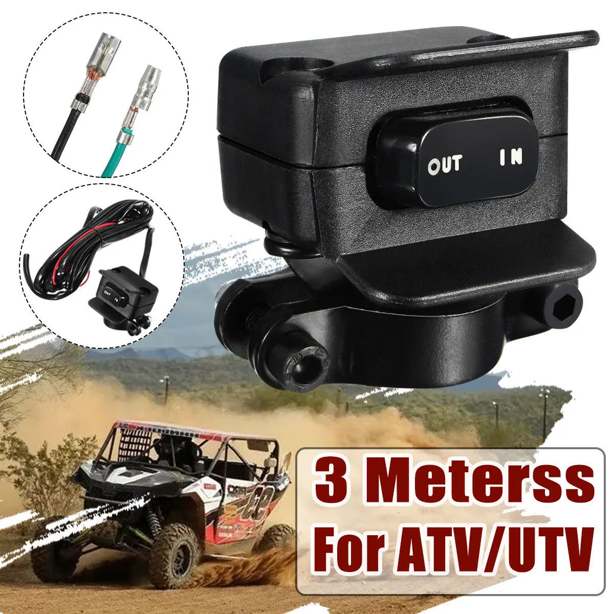 3 Meter Motorcycle ATV/UTV Winch Rocker Switch Handlebar Control Line Warn Kit | Обустройство дома