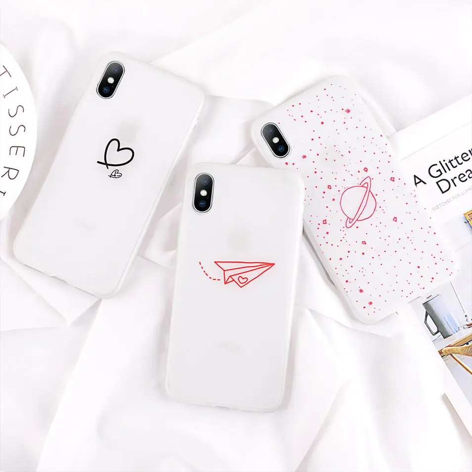 Moskado Luminous Love heart Case For iPhone X XS MAX Luxury Silicone Phone 7 8 Plus Cases 6 S 6S |