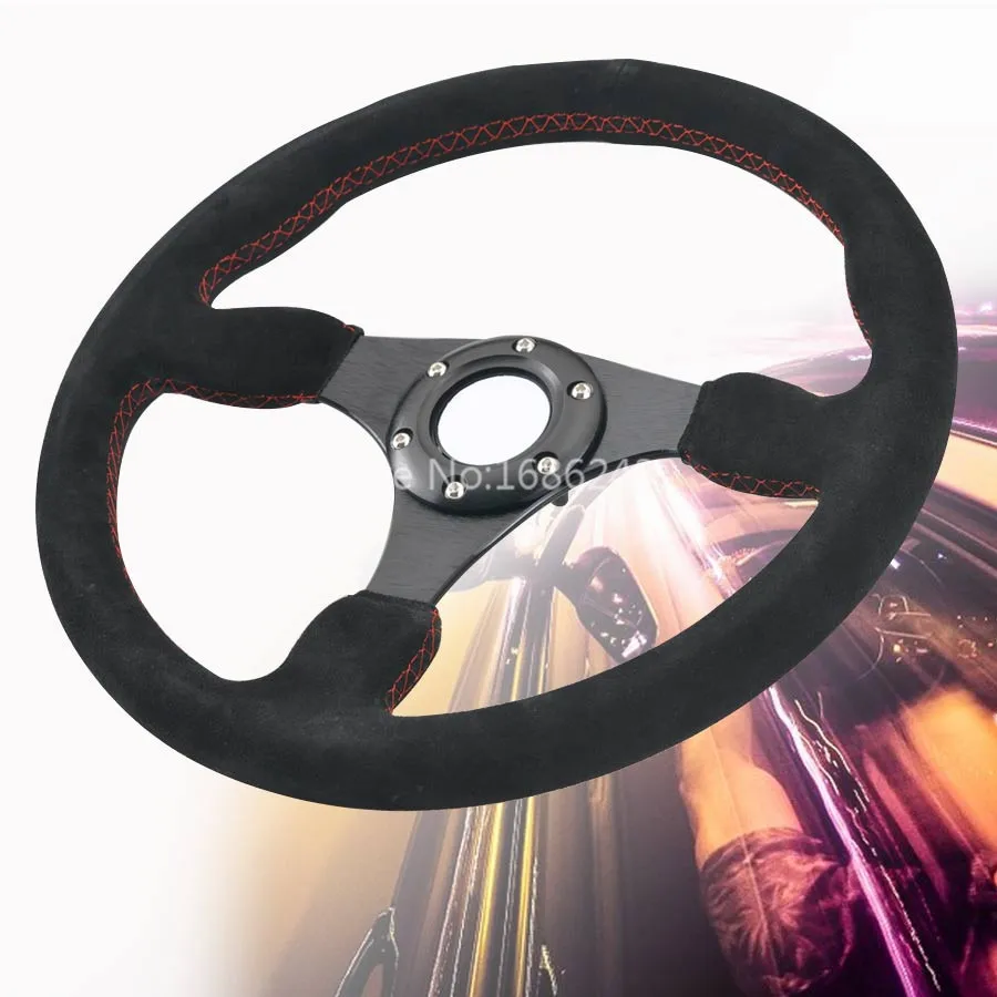 

Steering wheel 14inch 350mm Drifting Steering Wheel / Suede Leather Racing Drift Steering Wheels High Quality