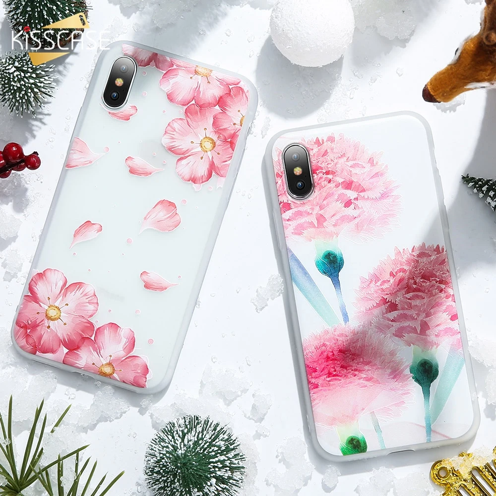 Силиконовый чехол KISSCASE 3D для iPhone 7 6 s 8 Plus 5S X Xr Max мягкий Funda |