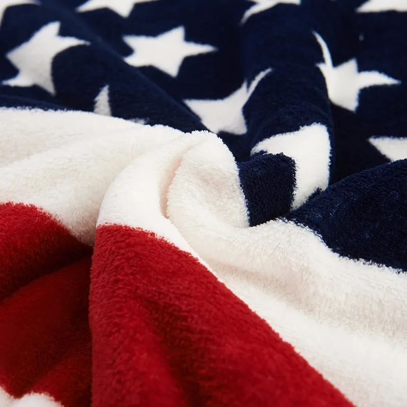 Double Layer Thick Usa Us Uk England British Flag Fleece Sherpa Plush Faux Fur Tv Sofa Gift Blanket Throw Blankets 130x160cm | Дом и сад