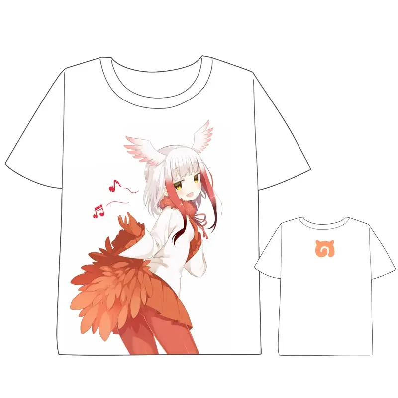 Мужская и женская футболка с коротким рукавом аниме Kemono Friends забавная летняя