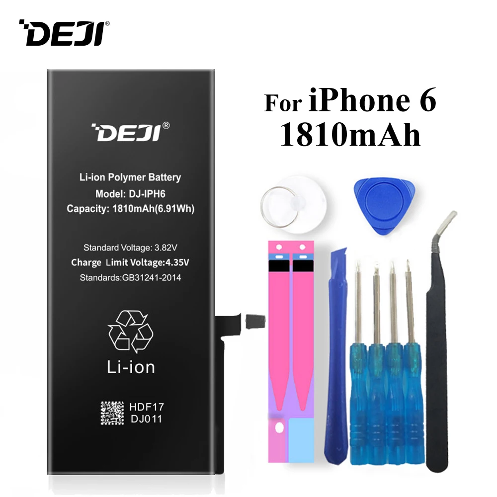 Deji батарея для iPhone 6 i6 6G Apple iPhone6 1810mAh Высокая реальная емкость литий полимерная +