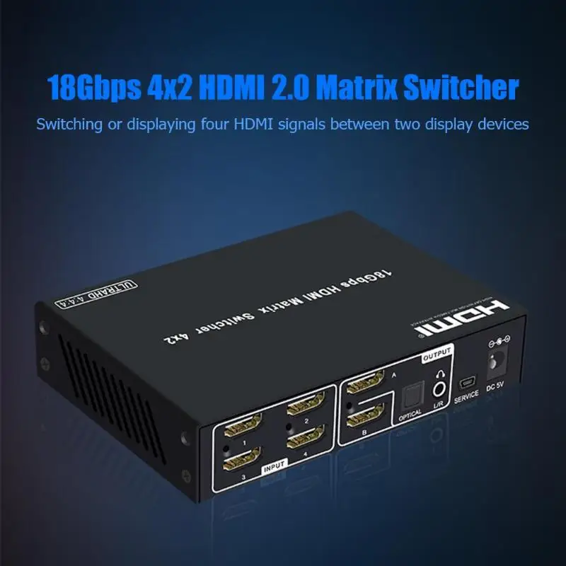 HDMI 18 Гбит/с 4x2 HDMI2.0 матричный коммутатор 4 K x 2 1080 P HD перфоратор Усилитель Поддержка
