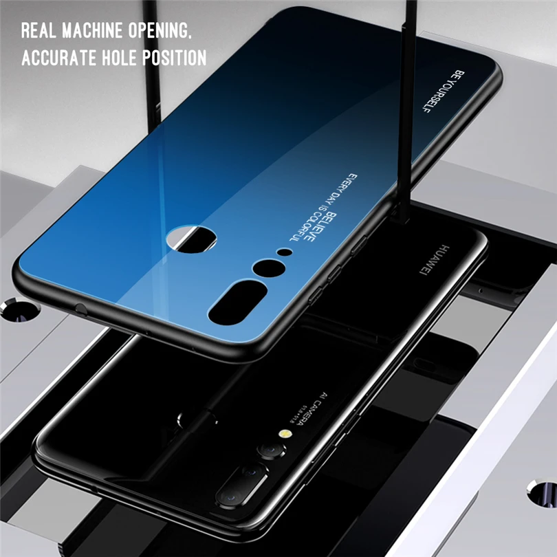 Чехол для телефона Huawei Nova 4 4e 3 3e 3i 2i градиентный жесткий чехол из ТПУ с закаленным