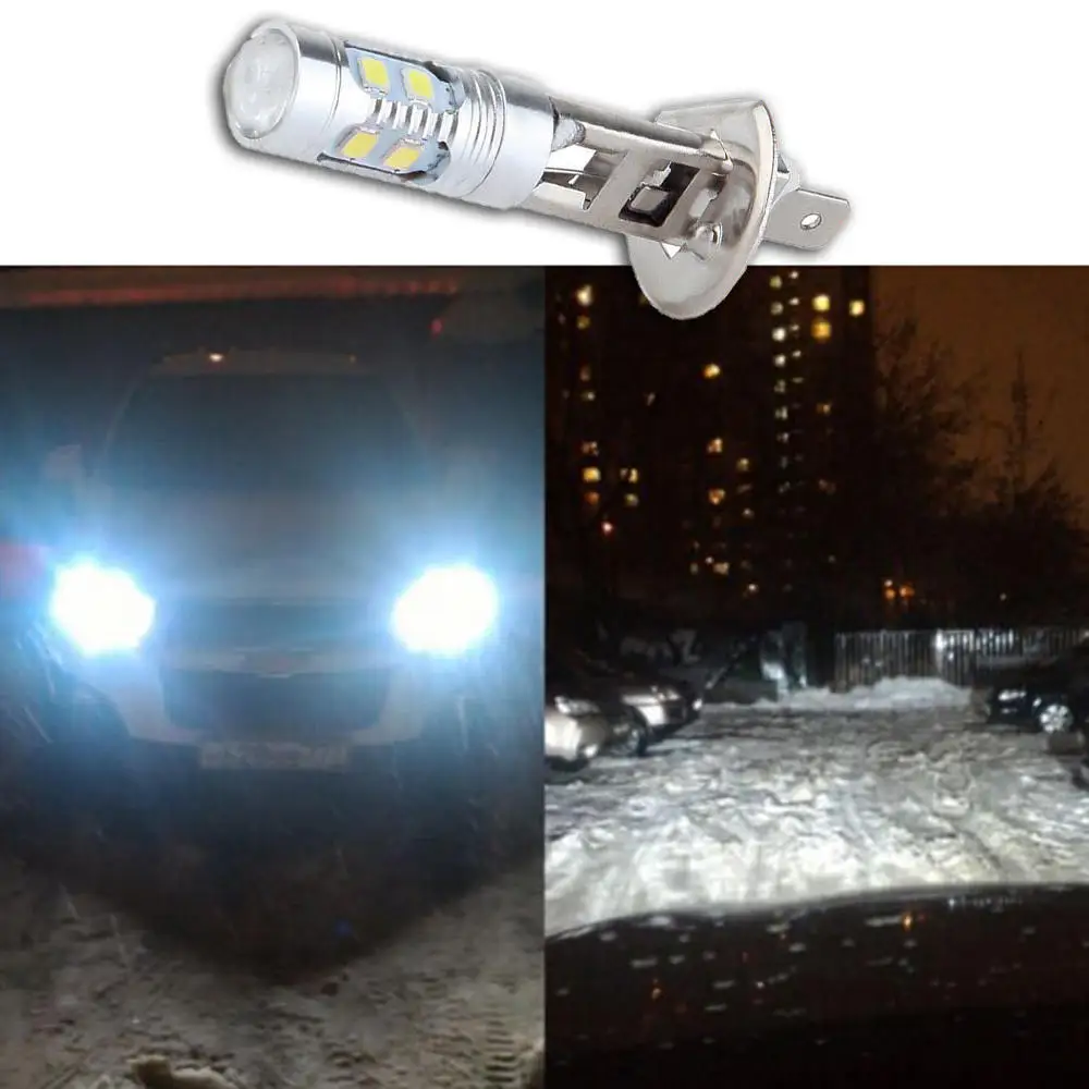 2 шт. Автомобильные светодиодные лампы H1 50 Вт 6000 К|Передние LED-фары для авто| |