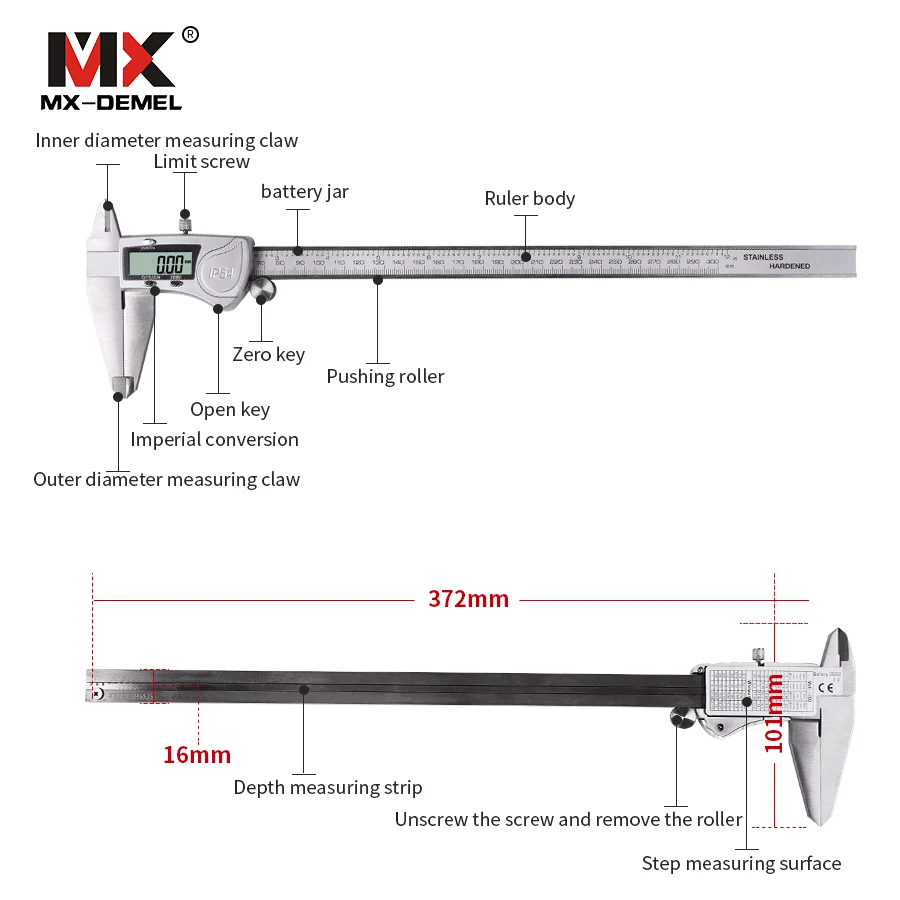 IP54 0 150/200/300 мм защитный электронный цифровой штангенциркуль из нержавеющей