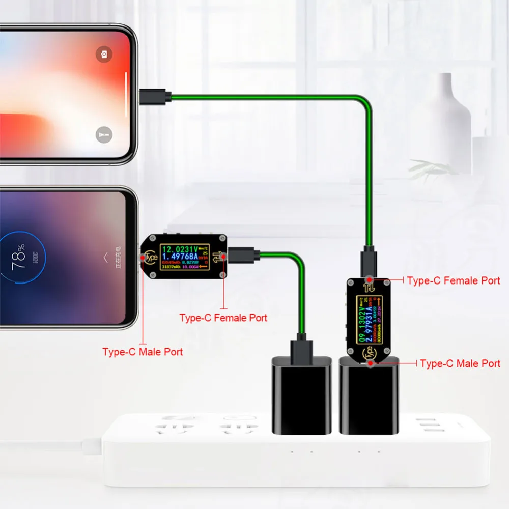 Tc66/tc66c тип c Pd триггер Usb Вольтметр Амперметр Напряжение 2 способ измеритель тока