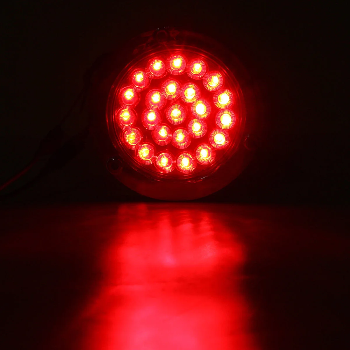 2x12 В красный круглый 24LED Грузовик Трейлер тормозной сигнал поворота Задние задние фонари стоп Обратный Индикатор безопасности огни для грузовика прицепа