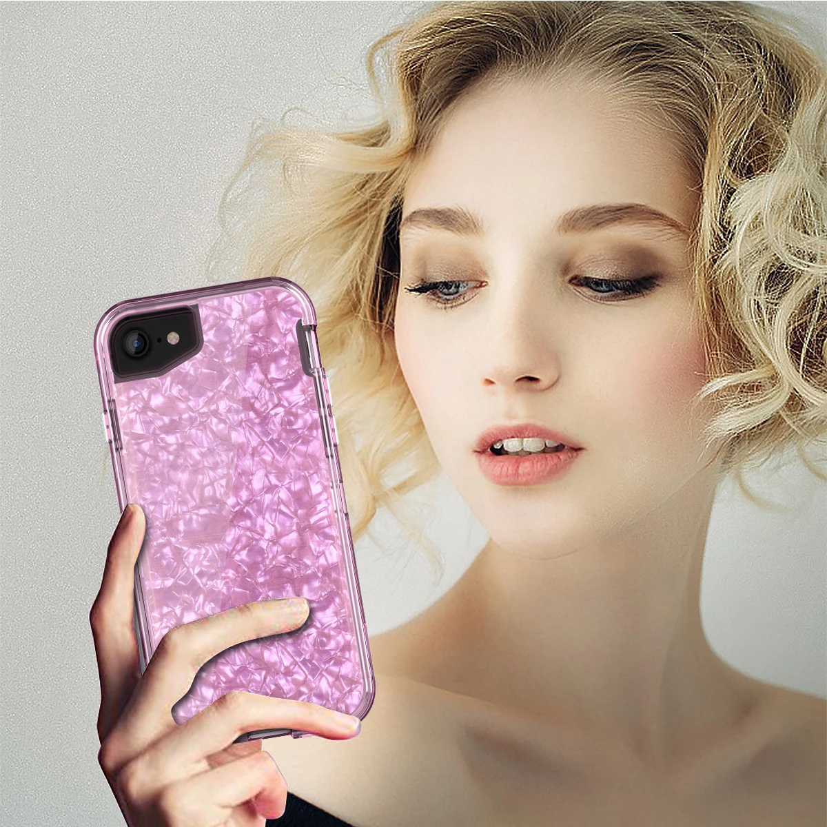 Роскошный чехол для телефона iphone 7 8 6 6s блестящий 3 в 1 Кристальный защитный