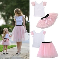 pudcoco mother and daughter cotton casual summer t shirt skirt tulle dress matching outfits usa