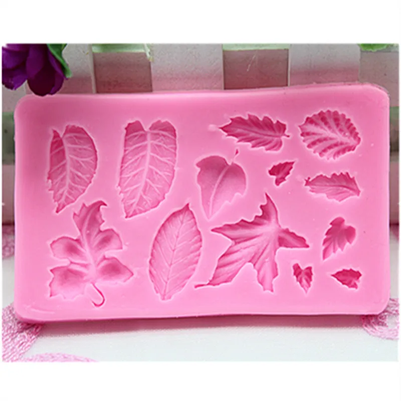 DIY 3D листья шоколад форма для конфет глина плесень Дерево листьев Пресс силикон