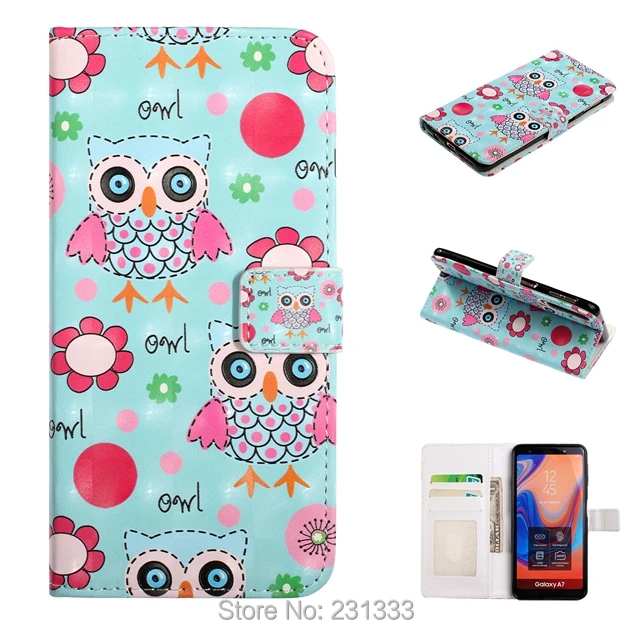 С ку 3D Bling мультфильм бумажник чехол из искусственной кожи для Samsung Galaxy A10 A20 A30 A40 A50