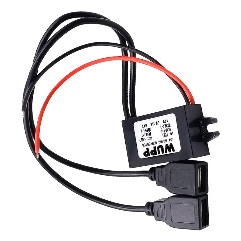 1 шт. двойной USB кабель 3A DC 12V постоянного тока до выход 5V автомобильный