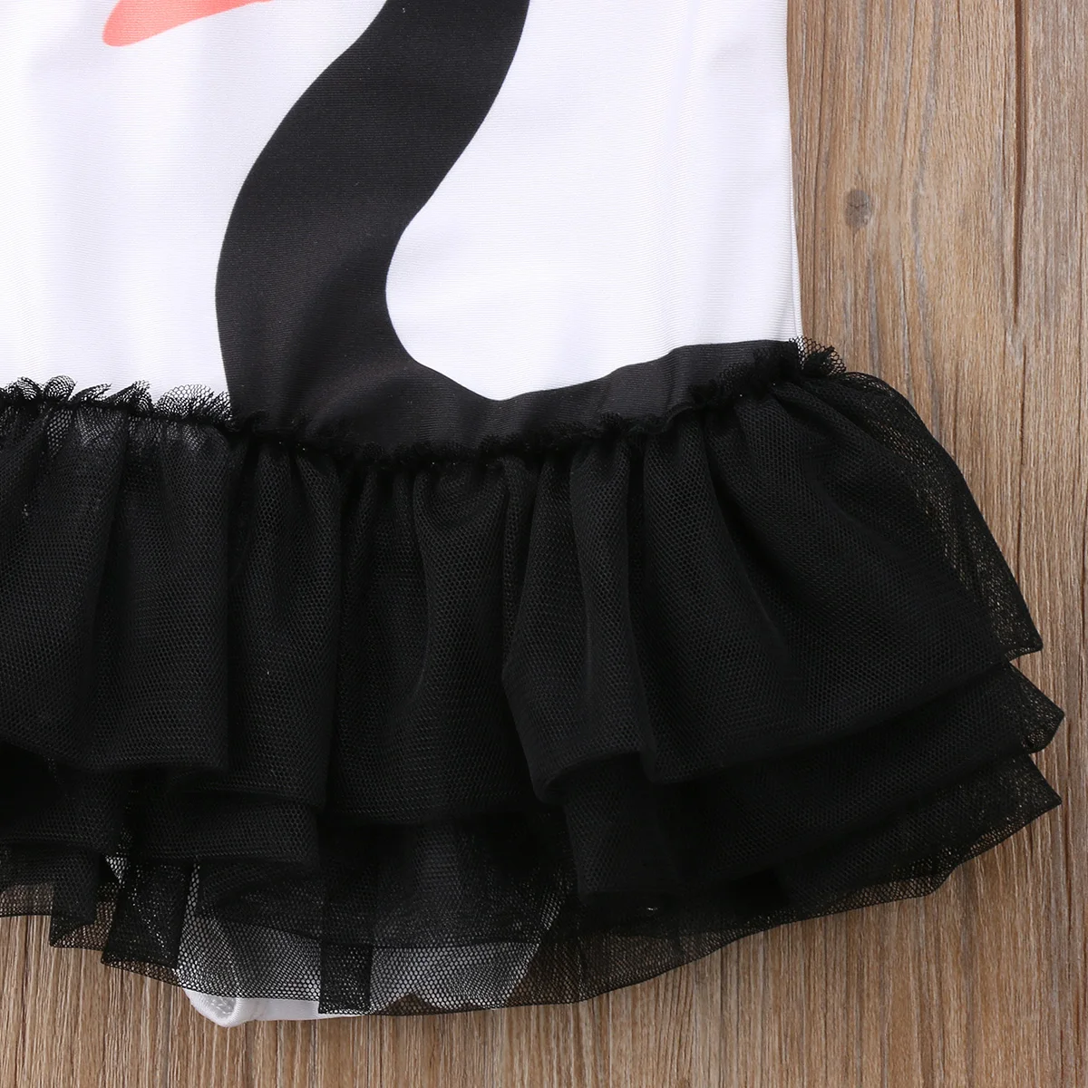 Купальный костюм из шифона для маленьких девочек 2019 белый бодик с лебедем