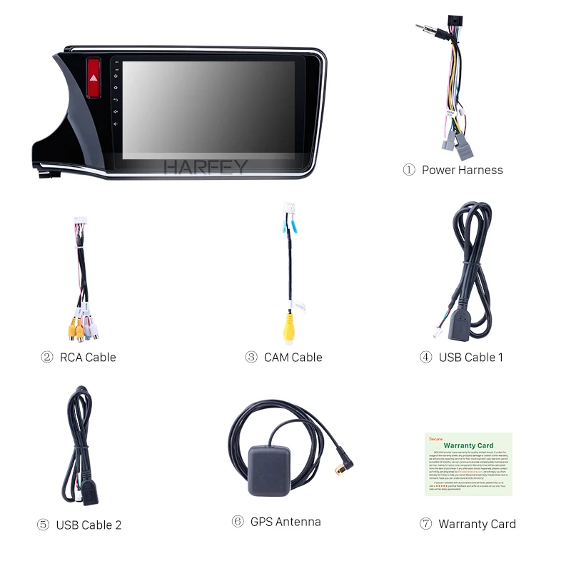 Harfey 2 din автомобильный DVD навигационная система Авторадио gps для 2014 2015 2016 2017 Honda CITY