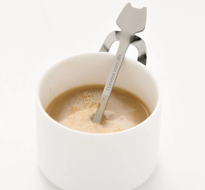 Kitstorm креативная мини кошка из нержавеющей стали с длинной ручкой кофейная/чайная