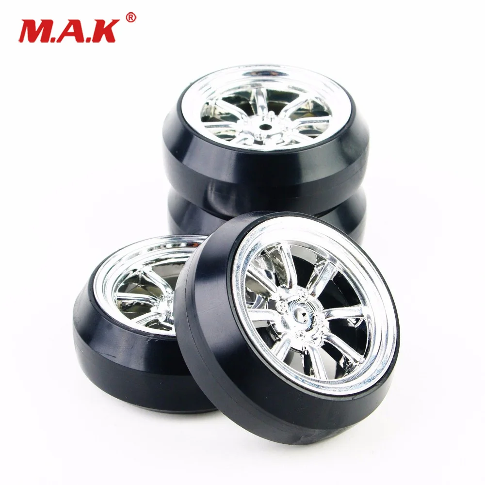 

4Pcs/Set 1/10 Durable 8 Spoke Silver Wheel Rim & Tyre Tires For HPI HSP Racing RC Drift Car Model Part Accessory