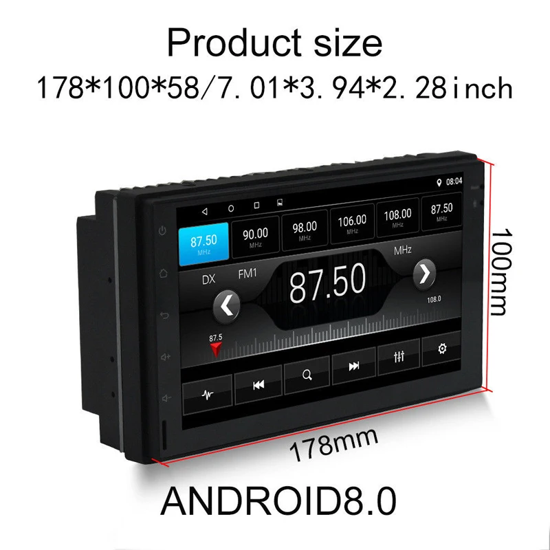 Android8.0 Bluetooth 4-Core Car Stereo Radio 2DIN 7&quot MP5 Player GPS Wifi FM | Автомобили и мотоциклы