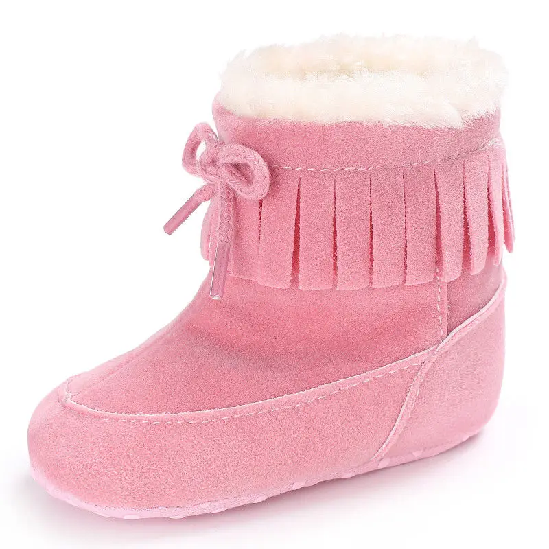 Pudcoco Brand New Baby Tassel Soft Sole Leopard Shoes Infant Boy Girl Snow Boots |