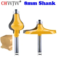 2pc 8mm shank handrail router bit set standardflute line knife woodworking cutter tenon cutter for woodworking tools