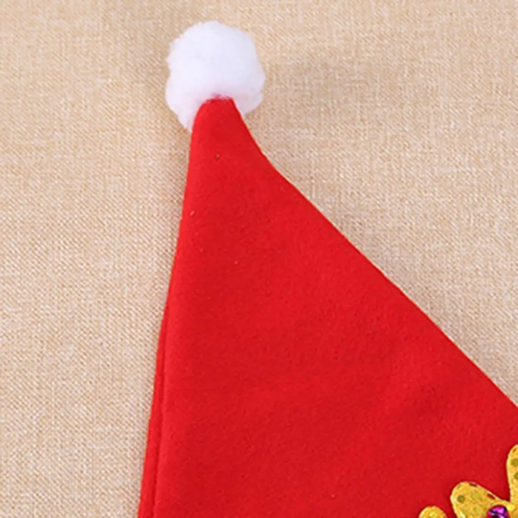 Stylish Christmas Party Adult Elk Sequins Decoration Red Gold Green Hat |