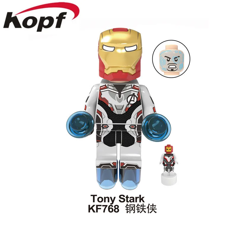 KF7076 10 шт./компл. мой герой конец игры космический костюм Железный Человек