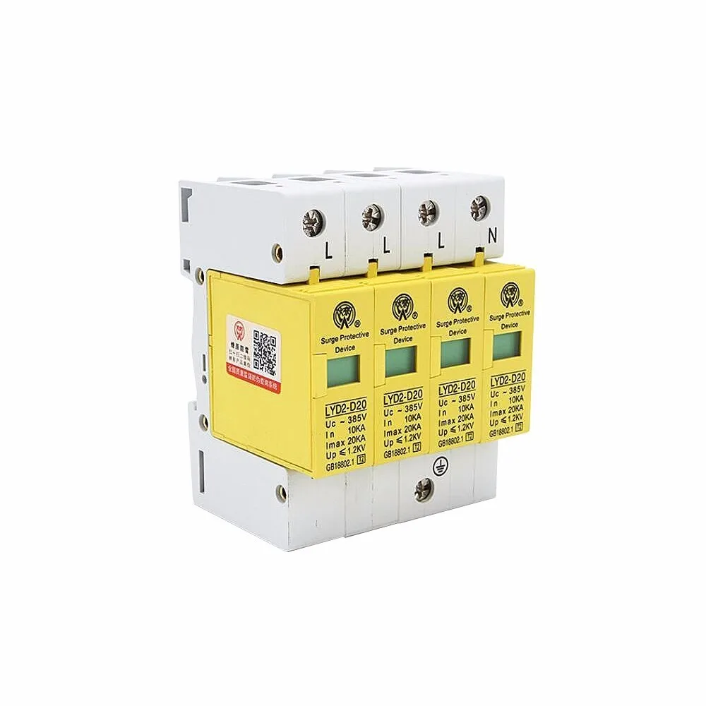 Защитное устройство от перенапряжения с защитой 3P + N 10ka ~ 20ka 275V 385V 420V Ac