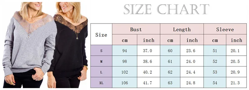 

Women V-Neck Sexy Tops Lace Spliced Off Shoulder Long Sleeve Slim Blouse Casual Cotton Top2019 Spring Clothing S-XL