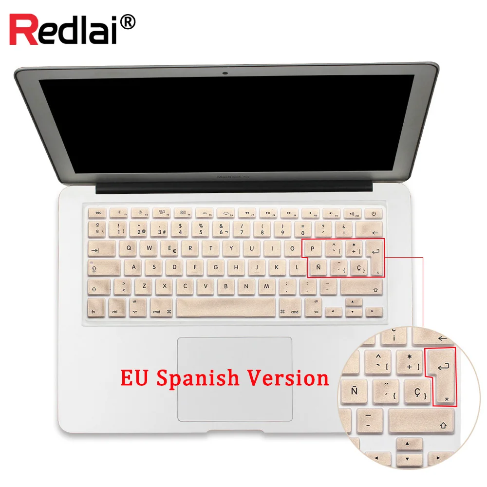 Великобритания/ЕС испанские буквы силиконовый чехол для клавиатуры Macbook Air Pro retina