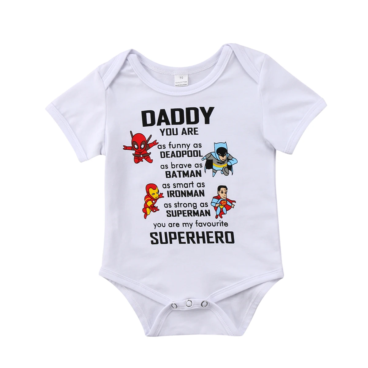 

0-18M Infant Baby Boy Girl Short Sleeve Bodysuit O-neck Daddy You are Superhero Jumpsuit Summer Outfit Clothes