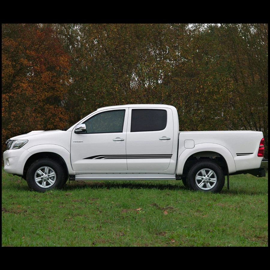 

racing styling side stripe graphic vinyl door panel car sticker for toyota hilux revo vigo