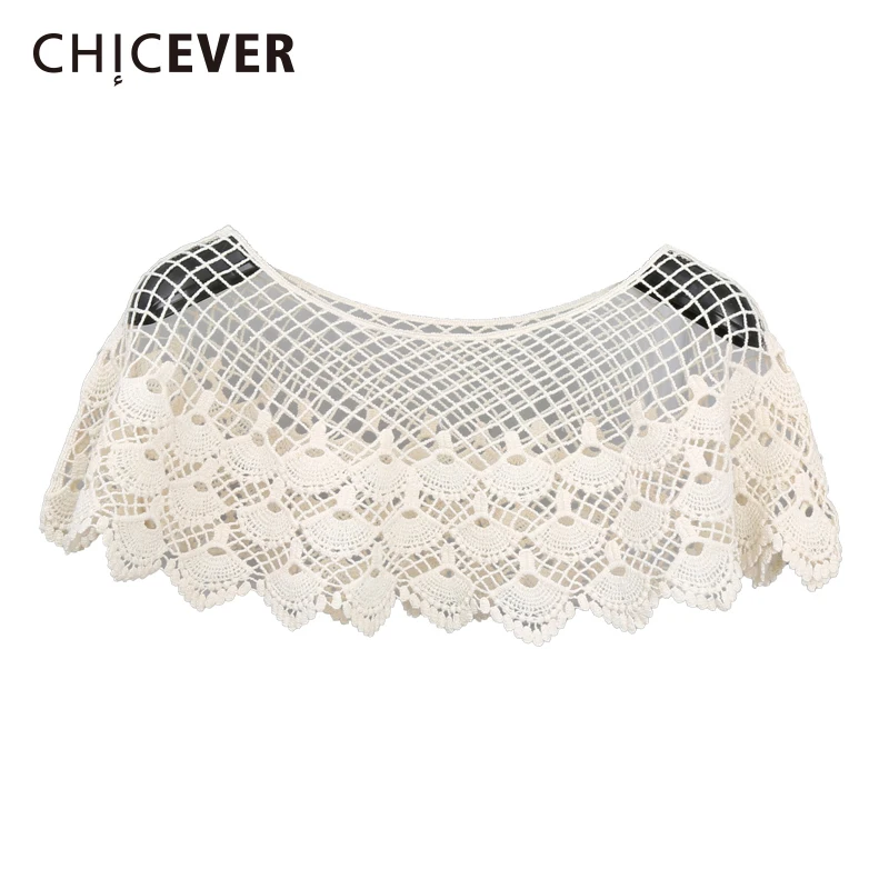 Женская Кружевная футболка CHICEVER с круглым вырезом и коротким рукавом